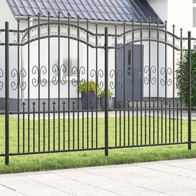 vidaXL Φράχτης κήπου Γκρι 190 cm Ατσάλι με Επικάλυψη Πούδρας