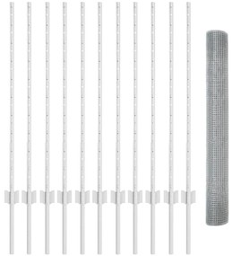 vidaXL Τεντώτο με στήριγμα Ασημί 1 x 25 m Ατσάλι