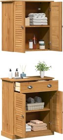 vidaXL Σετ Επίπλων Μπάνιου με ράφι VIGO 2 pcs Καφέ και Μέλι Καφέ