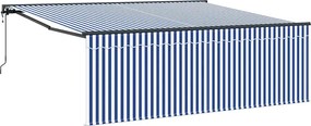vidaXL Σκηνίτσα Αναδιπλούμενη Μπλε και άσπρο 400 x 300 εκ