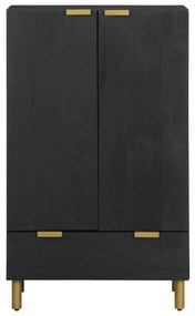 Ντουλάπι Μαύρο 60 x 33 x 110 εκ. από Επεξεργασμένο Ξύλο - Μαύρο