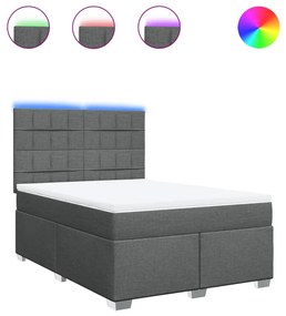 ΚΡΕΒΑΤΙ BOXSPRING ΜΕ ΣΤΡΩΜΑ ΣΚΟΥΡΟ ΓΚΡΙ 160X200 ΕΚ ΥΦΑΣΜΑΤΙΝΟ 3292840