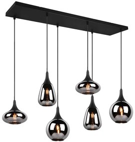 Φωτιστικό Οροφής - Ράγα Lumina 317000632 93x34x150cm 6xE14 40W Black Trio Lighting