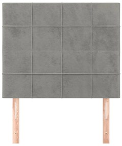 vidaXL Κεφαλάρια Κρεβατιού 2 τεμ. Αν. Γκρι 90x5x78/88 εκ. Βελούδινο