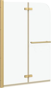 vidaXL Καλυμμα Ντους Διαφανές και Χρυσό 95 x 140 cm