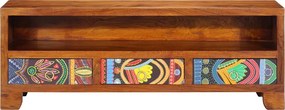 vidaXL Ντουλάπι τηλεόρασης πολύχρωμο 110x30x40 μασίφ ξύλο ακακίας