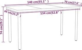 vidaXL Σετ Τραπεζαρίας Κήπου 5 Τεμαχίων Μαύρο