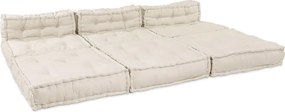 vidaXL Μονάδα Μοντέρνου Καναπέ Ύφασμα Κρεμ 210 x 140 x 56 εκ.