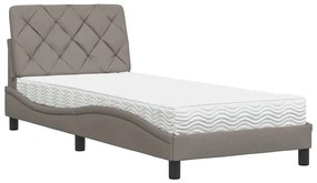 vidaXL Κρεβάτι με Στρώμα Taupe 80x200 εκ. Υφασμάτινο