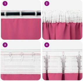 vidaXL Κουρτίνες Μαύρης Ύφανσης με Δαχτυλίδια 2 pcs Φωτεινό ροζ