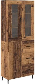 vidaXL Highboard 2 pcs Παλιό Ξύλο 69,5 x 34 x 180 εκ.