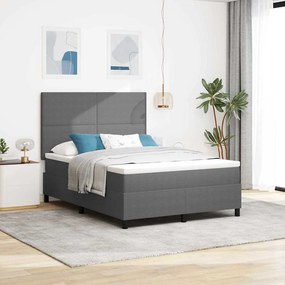 vidaXL Κρεβάτι Box Spring με Στρώμα Γκρι 140x200 εκ. Ύφασμα Καναπέ
