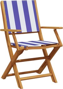 vidaXL Σετ Τραπεζαρίας Κήπου 7 τεμ. ΜπλεΛευκό Ύφασμα/Μασίφ Πεύκου