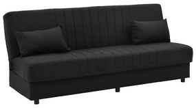Καναπές-κρεβάτι με αποθηκευτικό χώρο τριθέσιος Romina pakoworld μαύρο ύφασμα 190x85x90εκ Model: 328-000026
