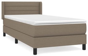 vidaXL Κρεβάτι Boxspring με Στρώμα Taupe 90x200 εκ. Υφασμάτινο