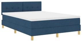 vidaXL Κρεβάτι με ελαστική βάση με στρώμα Μπλε 140x190 εκ. Ύφασμα