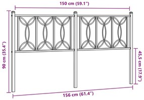 vidaXL Κεφαλάρι Λευκό 150 εκ. Μεταλλικό
