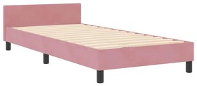 vidaXL Σκελετός Κρεβατιού με κεφαλάρι Ροζ 100 x 200 cm Βελούδο