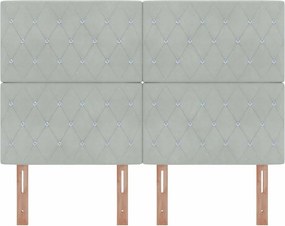 vidaXL Κεφαλάρι Ανοιχτό γκρι 144 cm Βελούδο