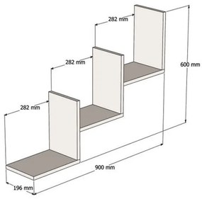 Ραφιέρα τοίχου Mauer pakoworld σε ανθρακί απόχρωση 90x19,6x60εκ (1 τεμάχια)