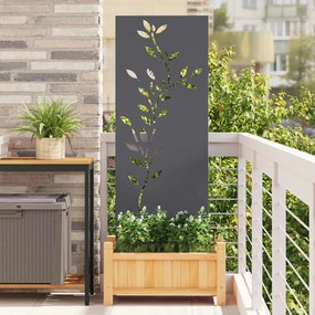 vidaXL Οθόνη Ιδιωτικότητας Κήπου Floral Ανθρακί 50 x 140 εκ