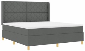 vidaXL Κρεβάτι με ελατήρια με στρώμα Γκρι 180 x 200 cm ύφασμα