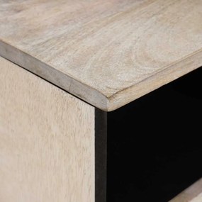 vidaXL Ντουλάπι TV με συρτάρι Λευκό 100 x 33 x 46 εκ Μασίφ ξύλο μάνγκο