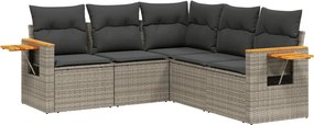 vidaXL Patio Sofa Set 5-θέσια Grey