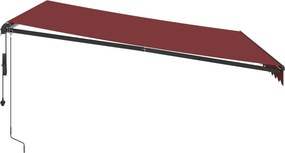 vidaXL Αναδιπλούμενη τέντα Μπορντό 400 x 350 εκ Πολυεστέρας