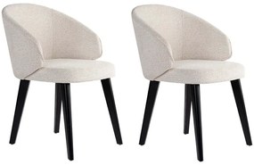Καρέκλα Bentley (Σετ 2Τμχ) 566WYL1112 48x58x86cm White-Black Ξύλο,Ύφασμα
