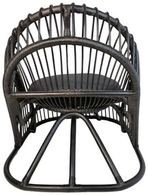 Πολυθρόνα Tromso P.E. Rattan Μαύρη με Μαύρο Μαξιλάρι 80x85x98εκ. 80x98x85 εκ.