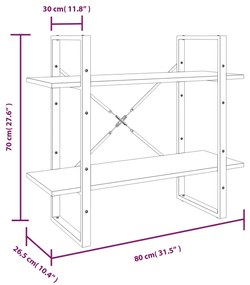 ΒΙΒΛΙΟΘΗΚΗ ΜΕ 5 ΡΑΦΙΑ ΓΚΡΙ SONOMA 80X30X175 ΕΚ. ΕΠΕΞΕΡΓ. ΞΥΛΟ 3114017