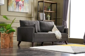 Διθέσιος Καναπές - Bella Sofa - Χρώμα Ανθρακί - 177x81x85εκ