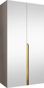 Ντουλάπα Mila II Δίφυλλη-Γκρεζ - Χρυσό