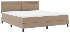 vidaXL Κρεβάτι με Στρώμα Box Spring σε Καπουτσίνο, Σούπερ Κινγκ μέγεθος, από Συνθετικό Δέρμα