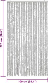 vidaXL Σήτα Εντόμων Γκρι 100 x 220 εκ. από Σενίλ
