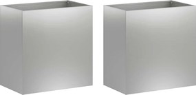 vidaXL Γλάστρα Κήπου 2 τμχ. Ασημί 50 x 30 x 40 εκ.