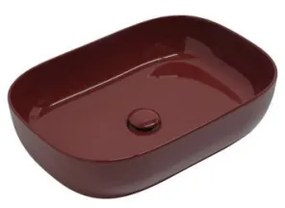 Scarabeo Glam Eπικαθήμενος Νιπτήρας Πορσελάνης 56x39 εκ Cherry Glossy