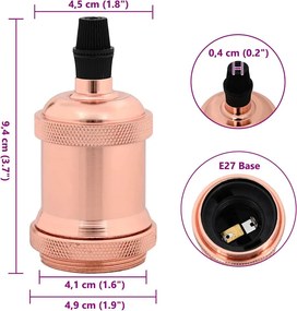 vidaXL Λαμπτήρες 2 τεμάχια Rose Gold E27
