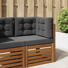 vidaXL Μαξιλάρι Καναπέ Εξωτερικού Χώρου 3 pcs Ανθρακί Πολυεστέρας