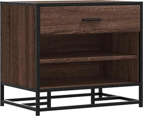 vidaXL Παγκάκι παπουτσιών καφέ δρυς 60x40x53,5 cm