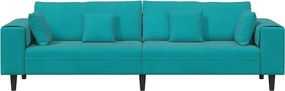 vidaXL Καναπές Τιρκουάζ 250 x 77 x 76 εκ. Βελούδο