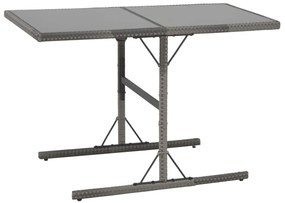 vidaXL Τραπεζαρία Εξωτ. Χώρου Σετ 7 τεμ. Γκρι Συνθ. Ρατάν με Μαξιλάρια