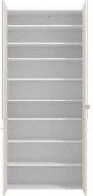 Παπουτσοθήκη Menorca 2K 2OG Λευκό 89,5x37,5x199 εκ.