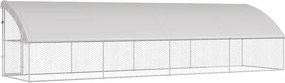 vidaXL Κλουβί Σκύλου 4 pcs Ασημί 8 x 2 x 2 m Γαλβανισμένος χάλυβας