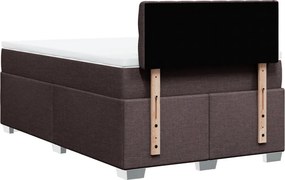 vidaXL Κρεβάτι Boxspring με Στρώμα Σκούρο Καφέ 120x190 εκ Υφασμάτινο