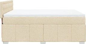 vidaXL Κρεβάτι Boxspring με Στρώμα Κρεμ 160x200 εκ. Υφασμάτινο
