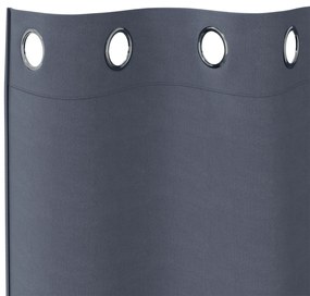 vidaXL Κουρτίνες με κουρτίνες 2 pcs Ανθρακί 225 x 140 εκ. Πολυεστέρας