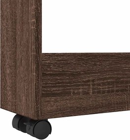 vidaXL Τρόλεϊ Αποθήκευσης Στενό 3 Επιπέδων Καφέ Δρυς Επεξ. Ξύλο