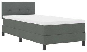 vidaXL Κρεβάτι box spring με στρώμα Σκούρο Γκρι 80 x 200 cm ύφασμα